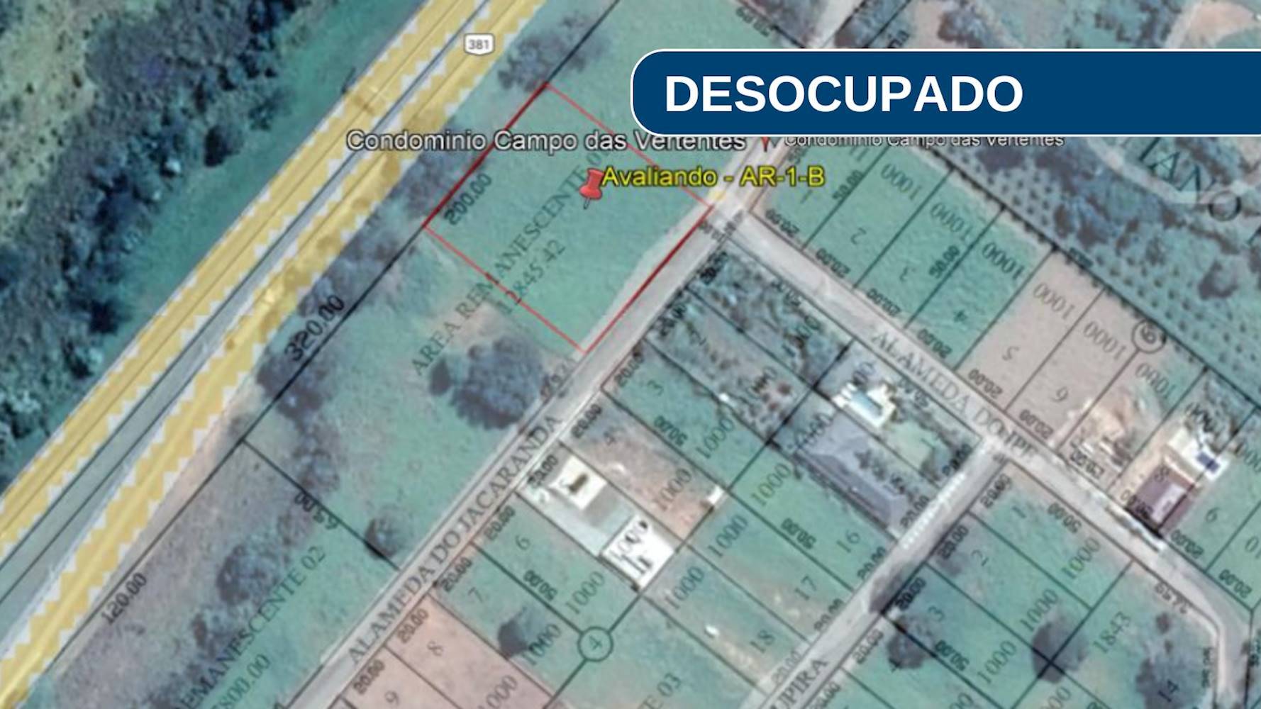 Terreno em Carmópolis de Minas/MG | Lote 1-B | 3.745,42 m², localizado em Carmópolis de Minas - MG